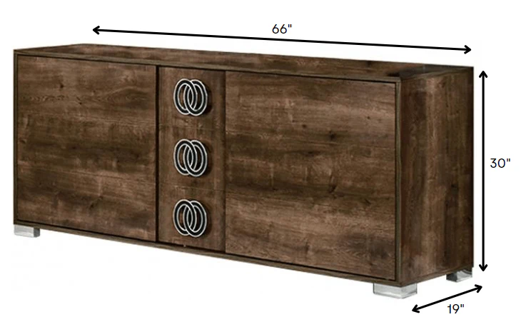 Modern Rustic Italian 3 Drawer Dresser By Homeroots - Image 2