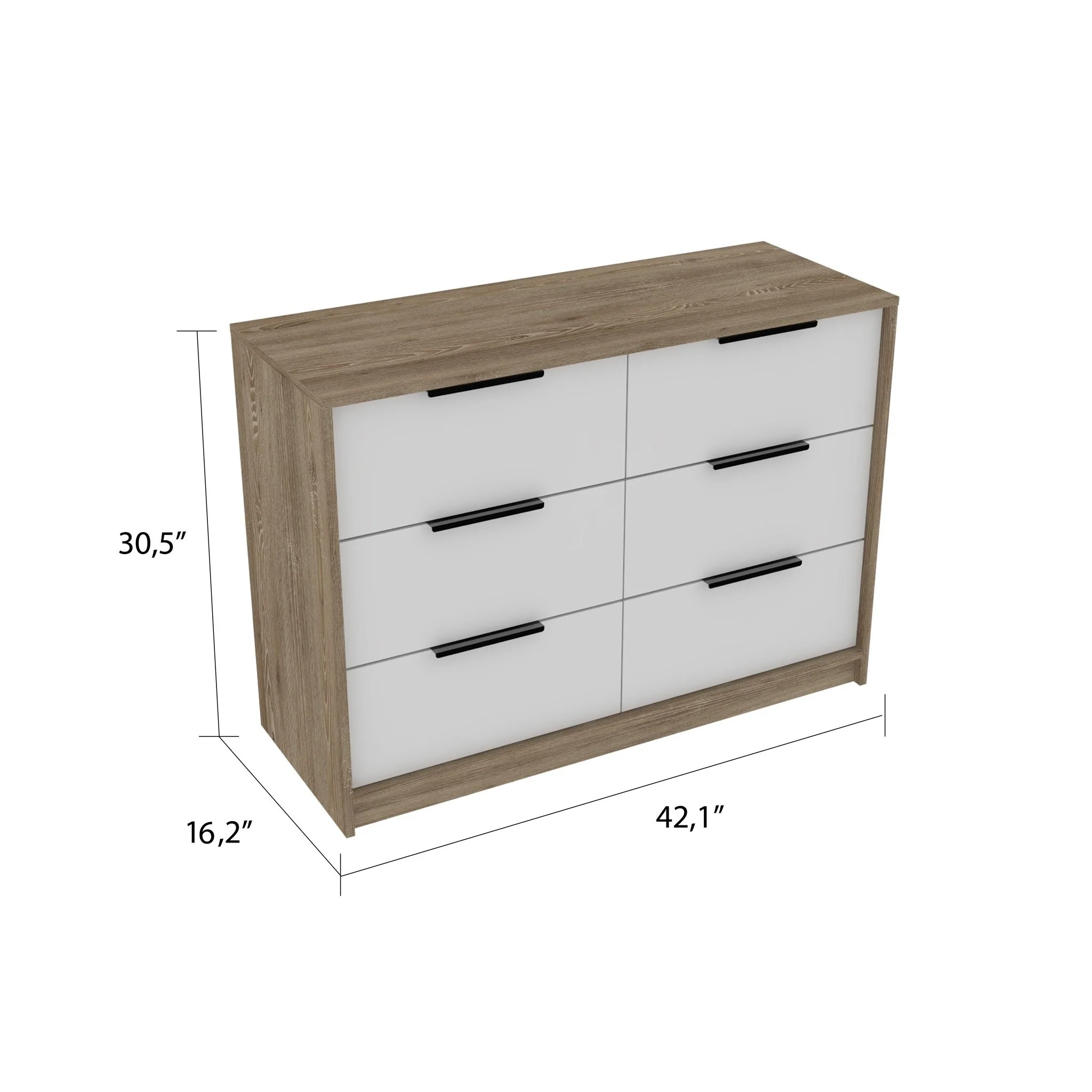 Modern Rustic White And Natural Dresser By Homeroots - Image 2