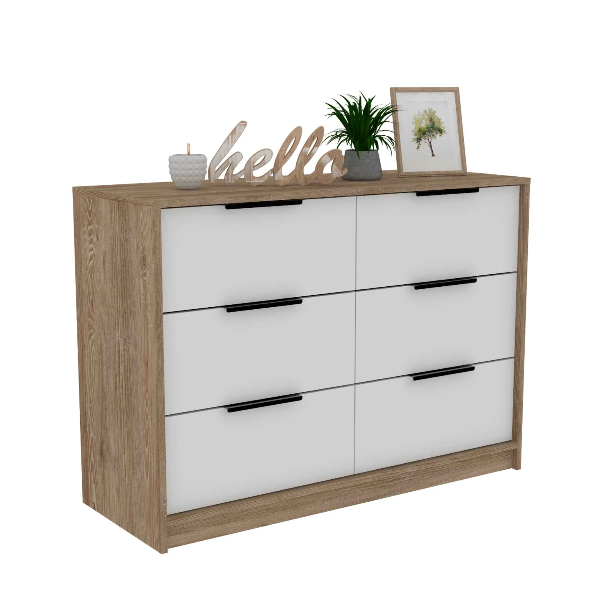 Modern Rustic White And Natural Dresser By Homeroots - Image 4