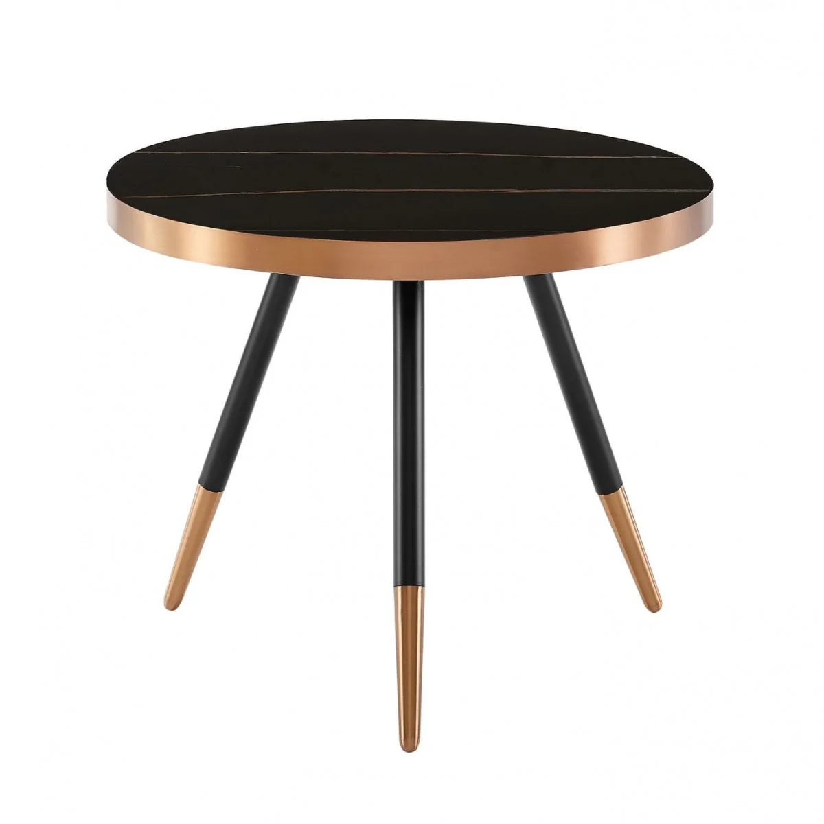 Modern Small Black and Gold Ceramic Coffee Table By Homeroots - Image 2
