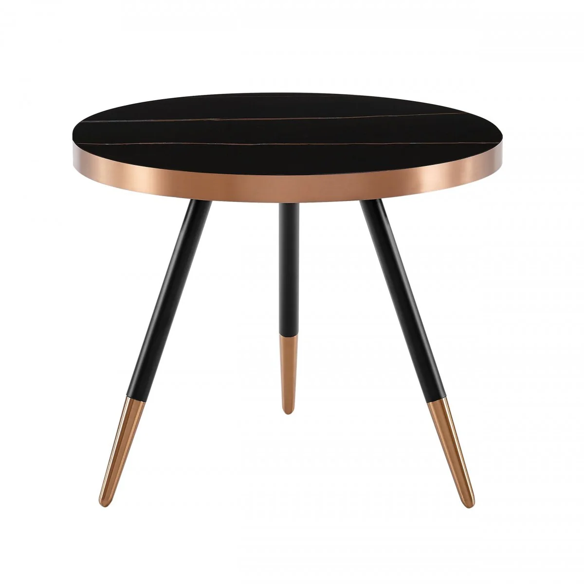 Modern Small Black and Gold Ceramic Coffee Table By Homeroots - Image 3