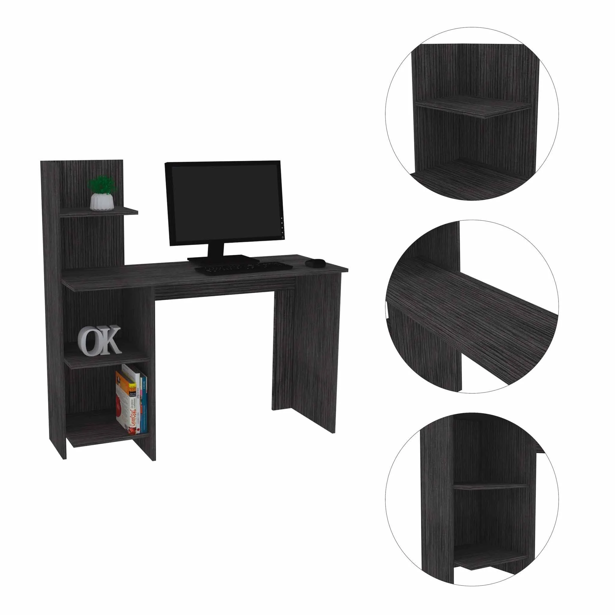 Modern Smokey Gray Computer Desk By Homeroots - Image 3