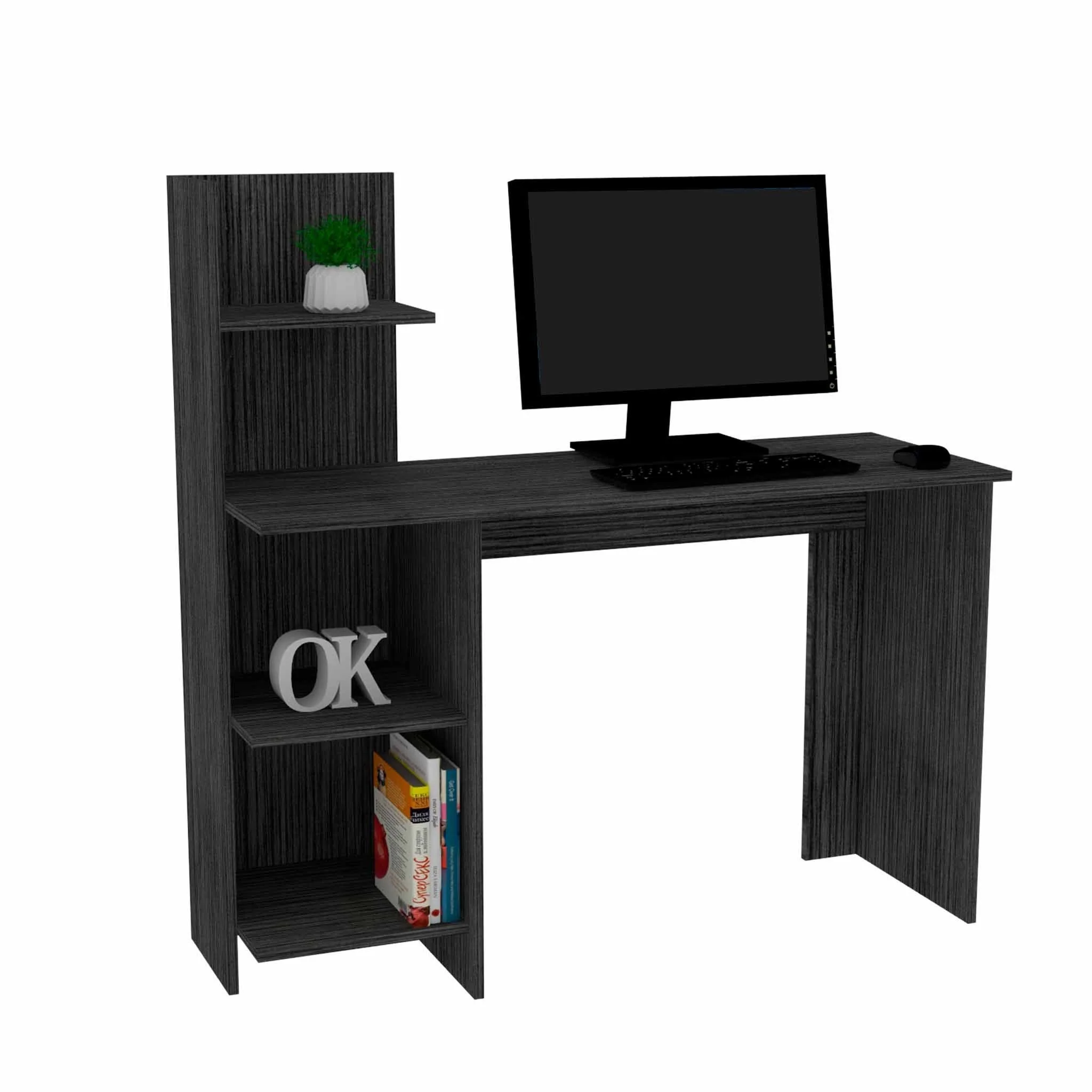 Modern Smokey Gray Computer Desk By Homeroots - Image 4