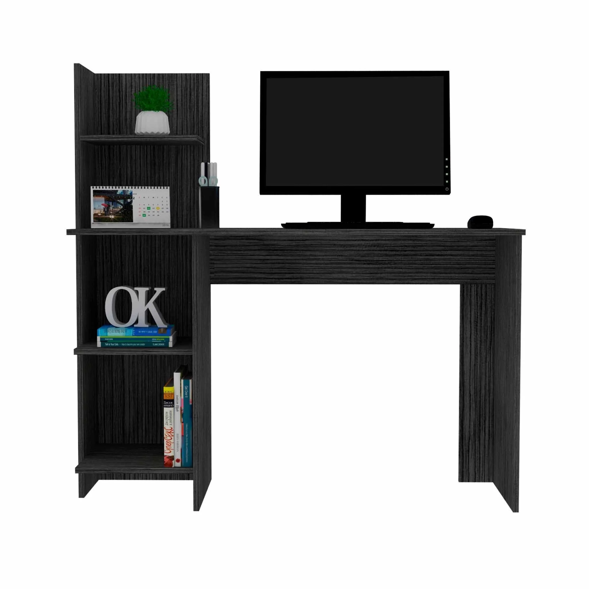 Modern Smokey Gray Computer Desk By Homeroots - Image 5