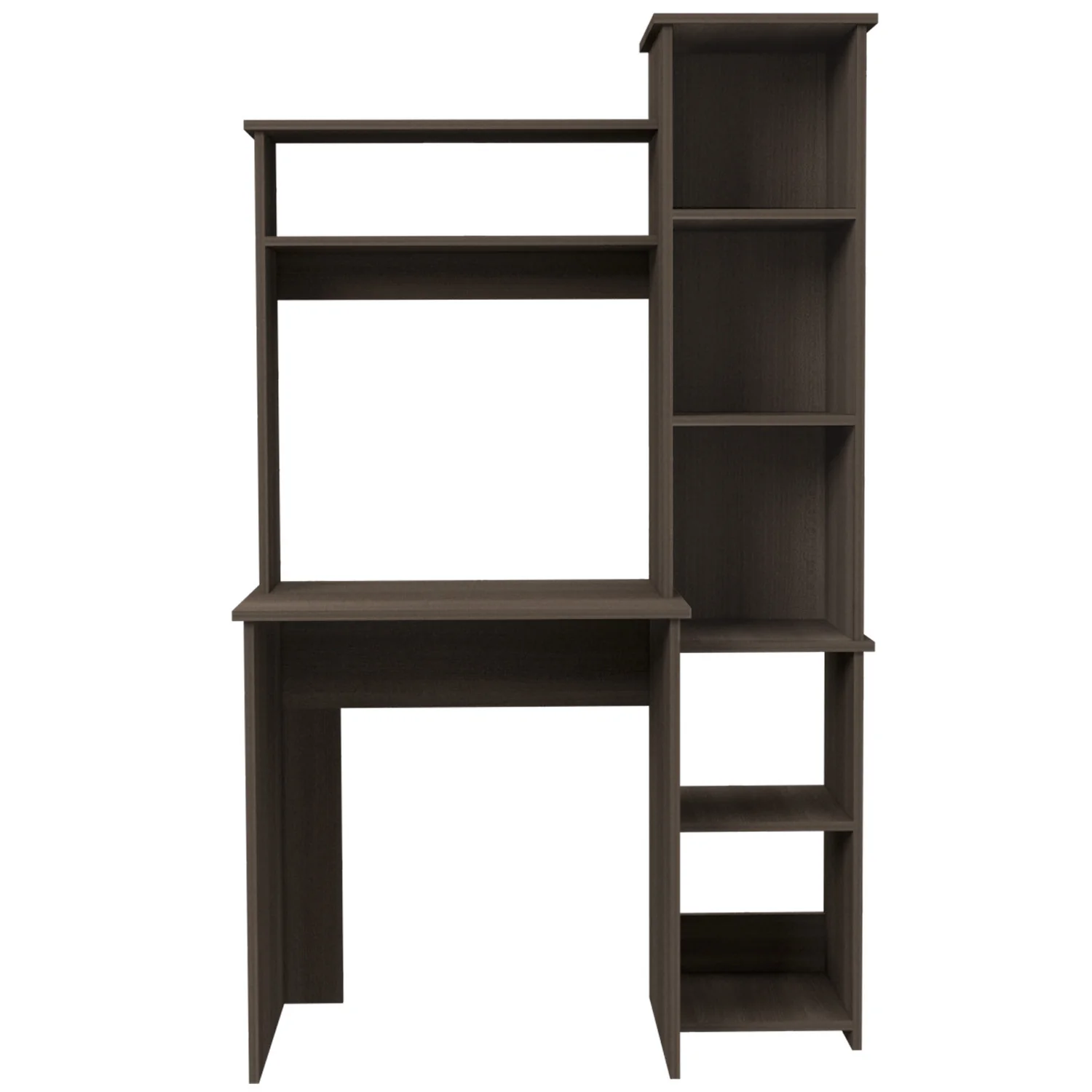 Modern Smokey Oak Office Desk with Storage Cabinet By Homeroots - Image 2