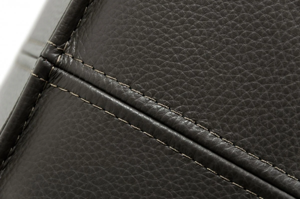 Modern Square Camel Leather Ottoman By Homeroots - Image 10
