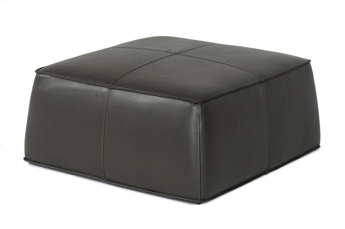 Modern Square Camel Leather Ottoman By Homeroots - Image 11