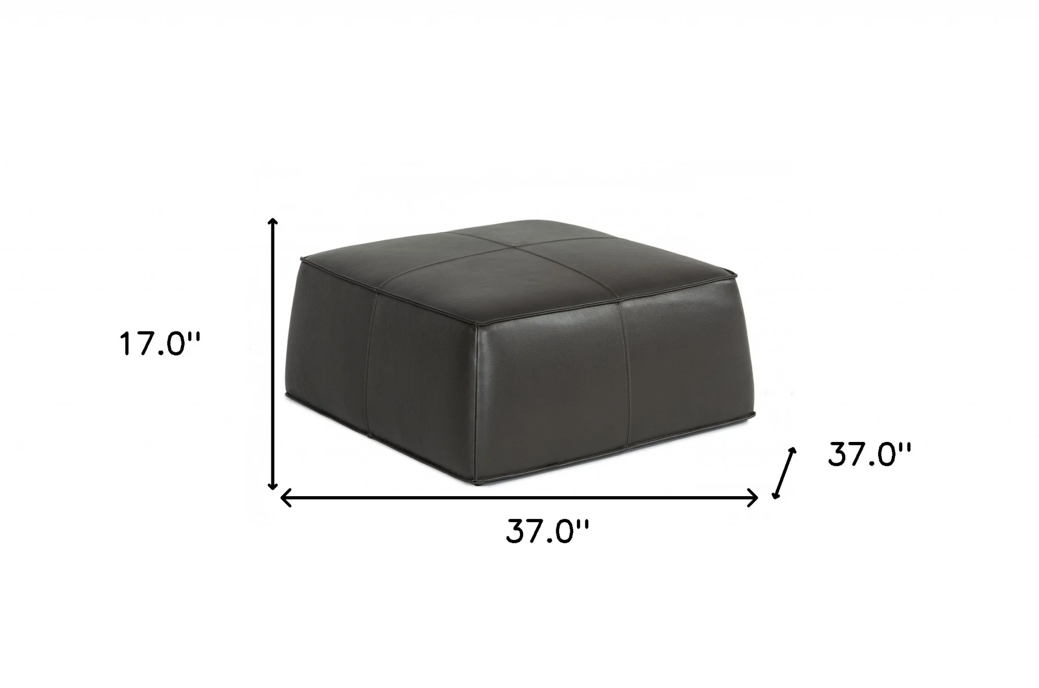 Modern Square Camel Leather Ottoman By Homeroots - Image 14