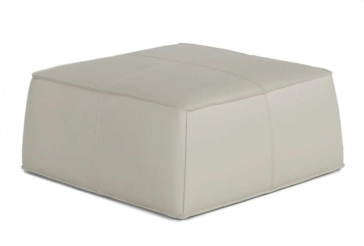 Modern Square Camel Leather Ottoman By Homeroots - Image 15