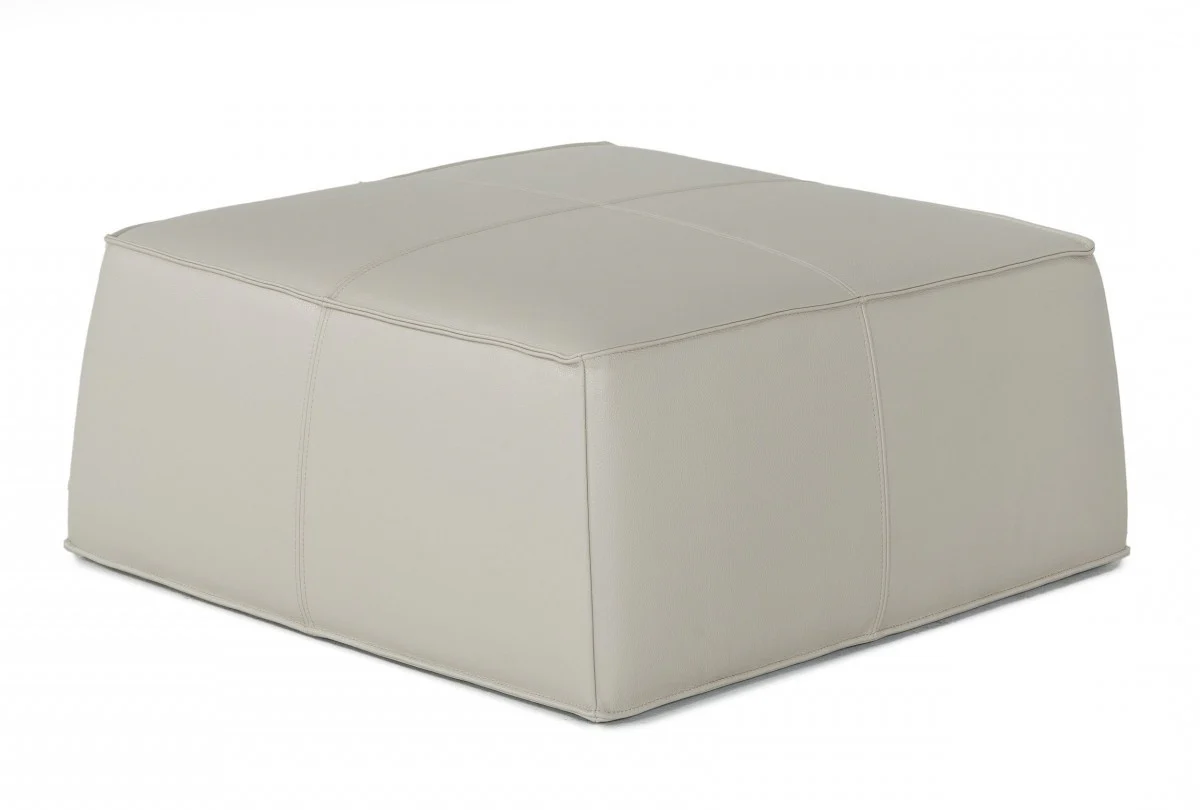 Modern Square Camel Leather Ottoman By Homeroots - Image 18