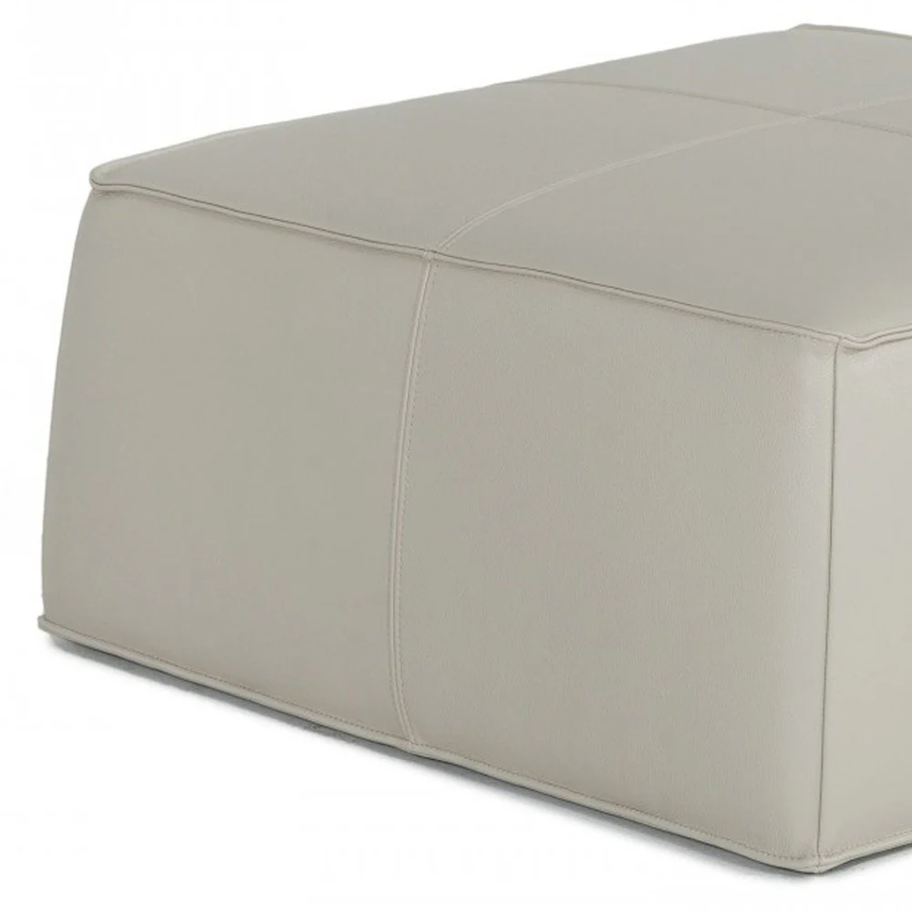 Modern Square Camel Leather Ottoman By Homeroots - Image 19