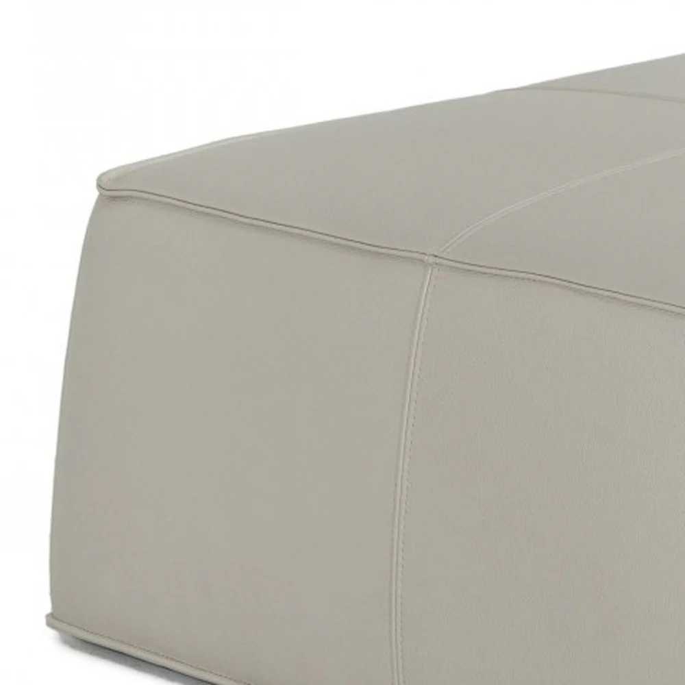 Modern Square Camel Leather Ottoman By Homeroots - Image 20