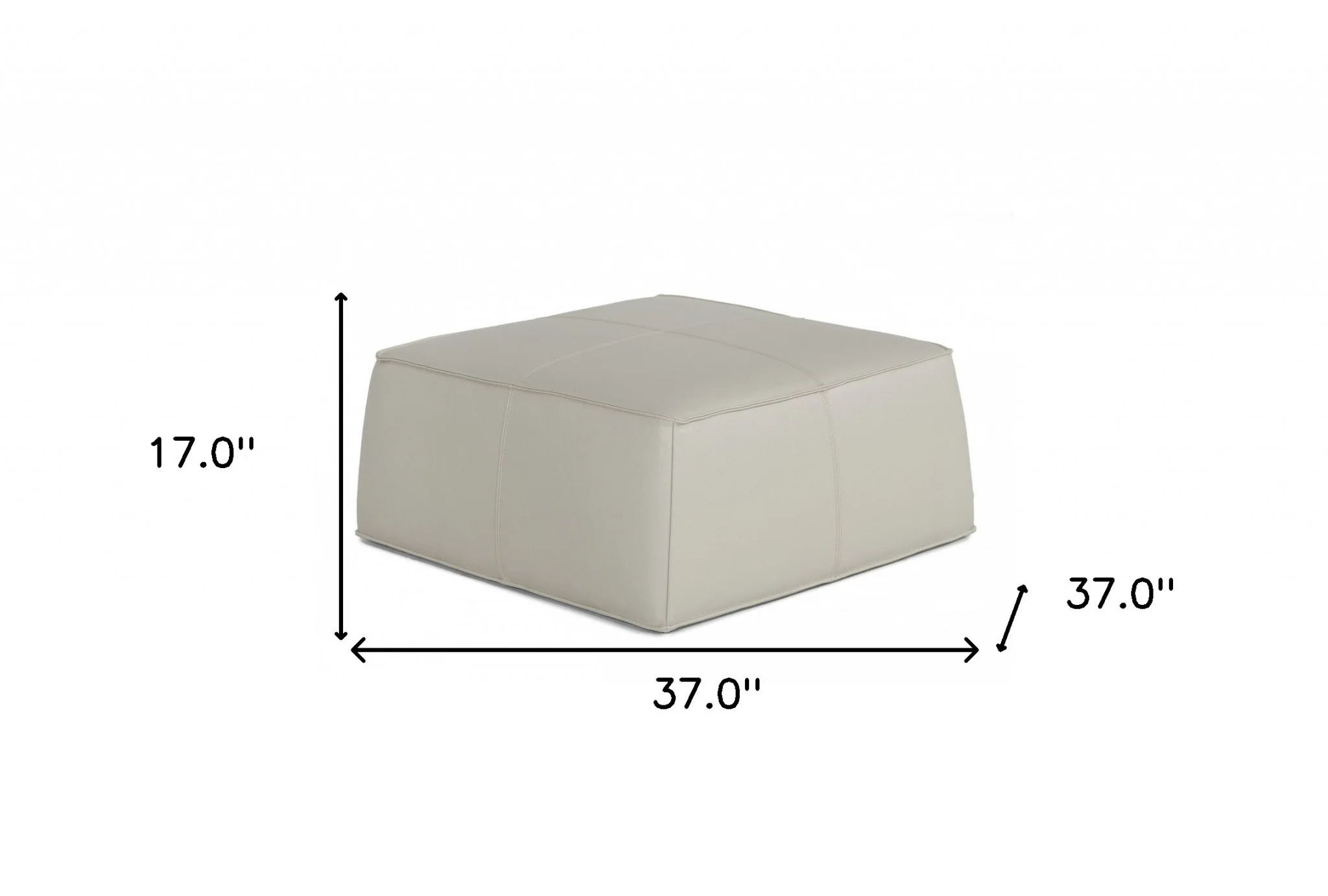 Modern Square Camel Leather Ottoman By Homeroots - Image 21