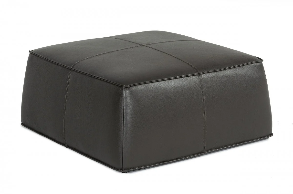 Modern Square Camel Leather Ottoman By Homeroots - Image 8