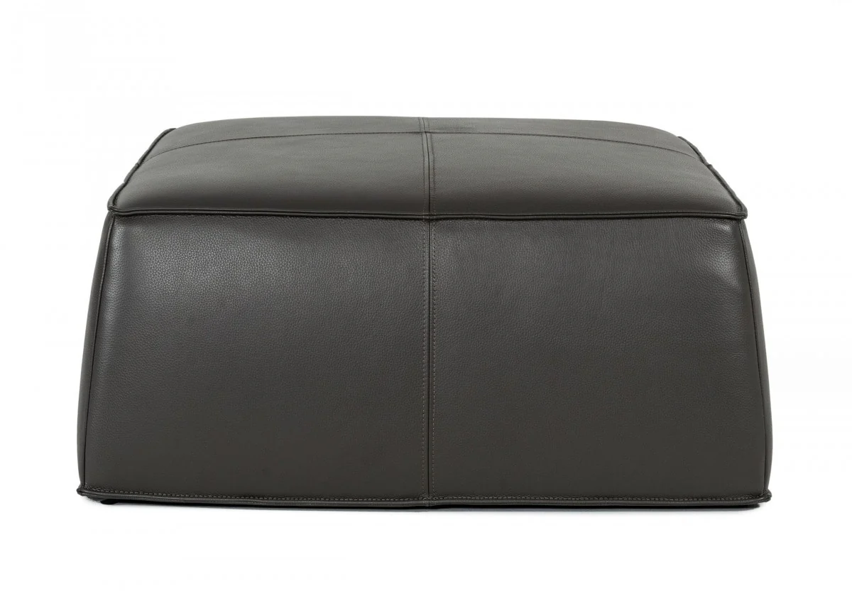 Modern Square Camel Leather Ottoman By Homeroots - Image 9