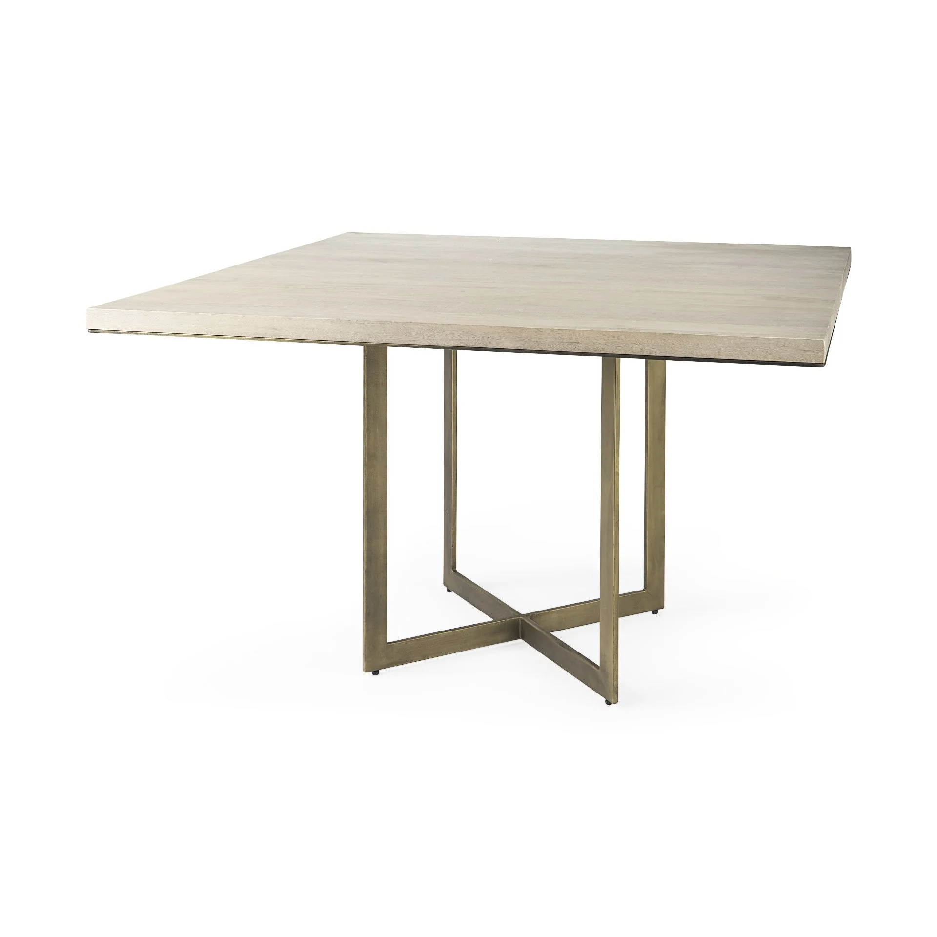 Modern Square Wood And Gold Dining Table By Homeroots - Image 2