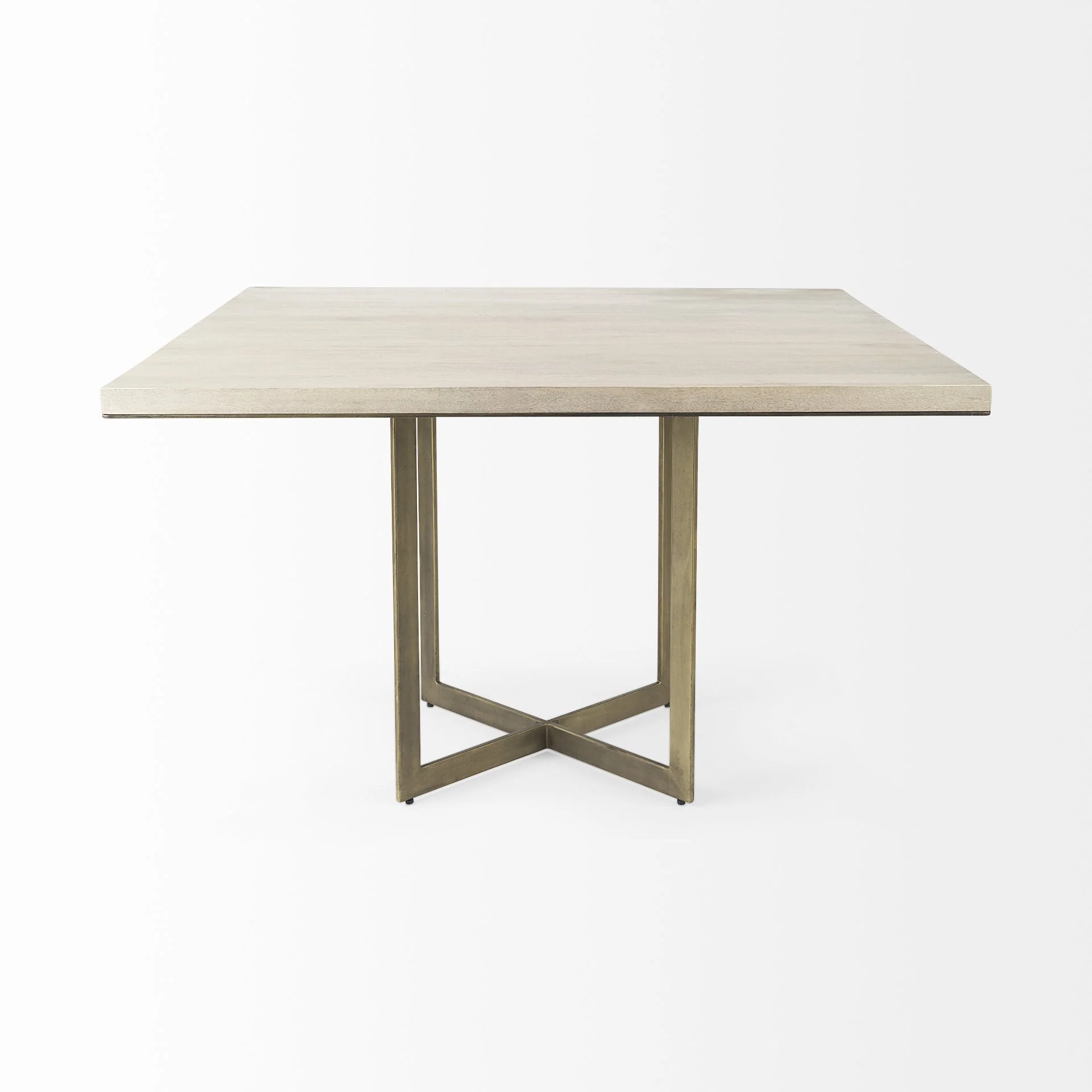 Modern Square Wood And Gold Dining Table By Homeroots - Image 3