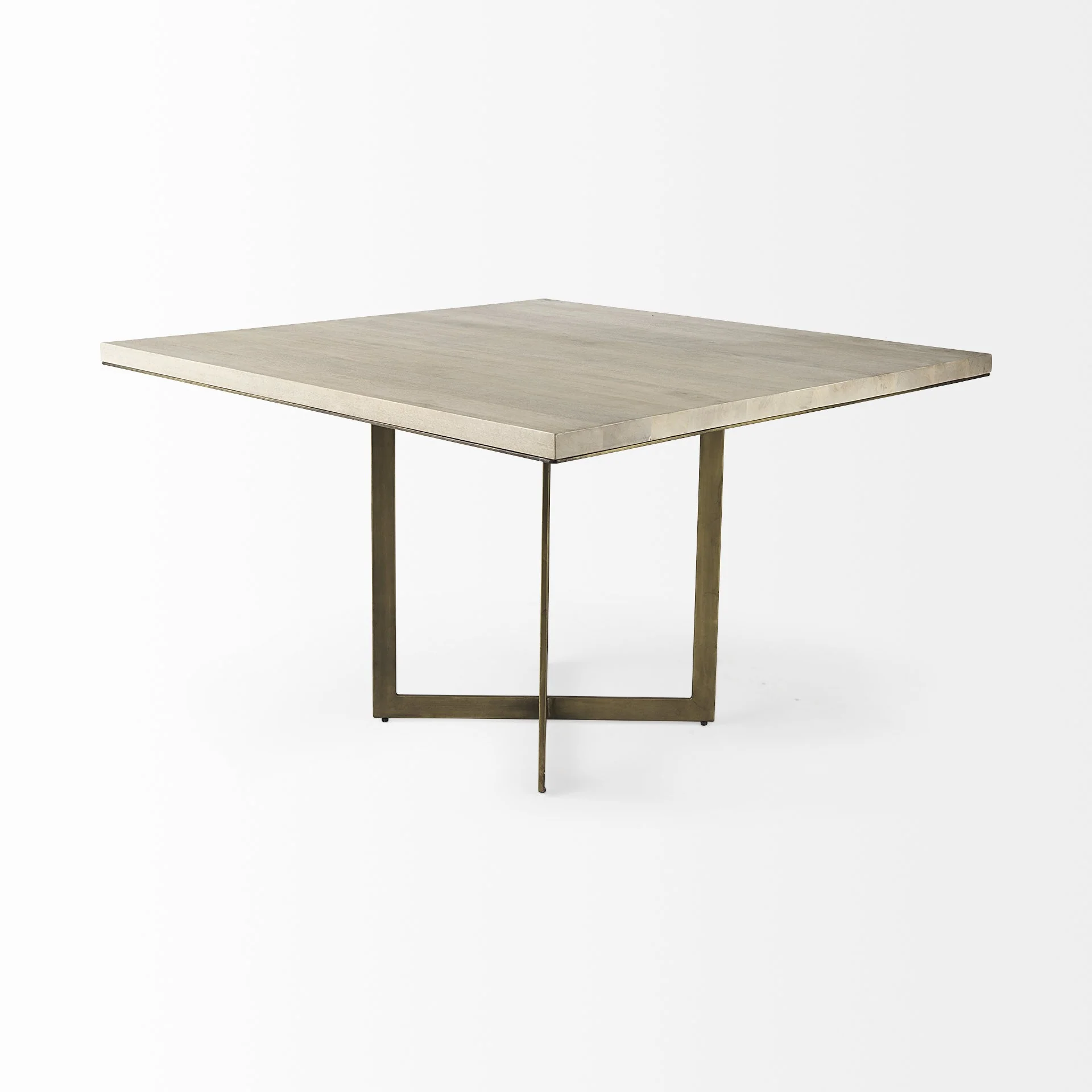 Modern Square Wood And Gold Dining Table By Homeroots - Image 4