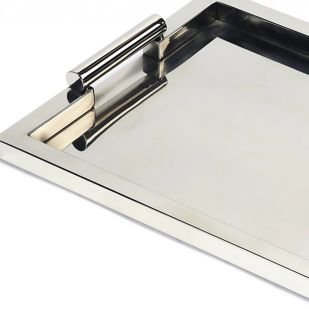 Modern Stainless Steel Serving Tray By Homeroots - Image 3
