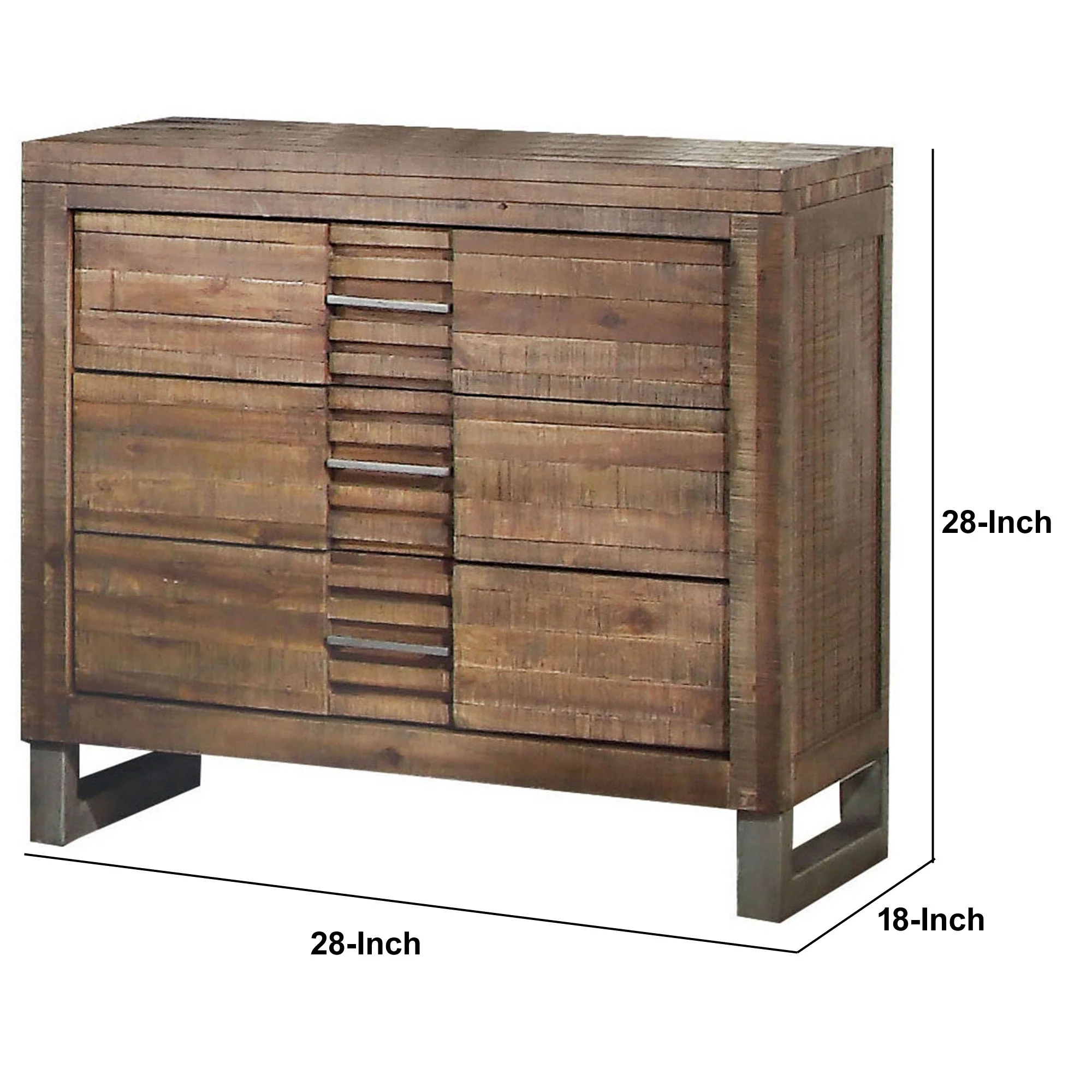 Modern Style 3 Drawers Wood Nightstand By Andria, Brown By Benzara - Image 2