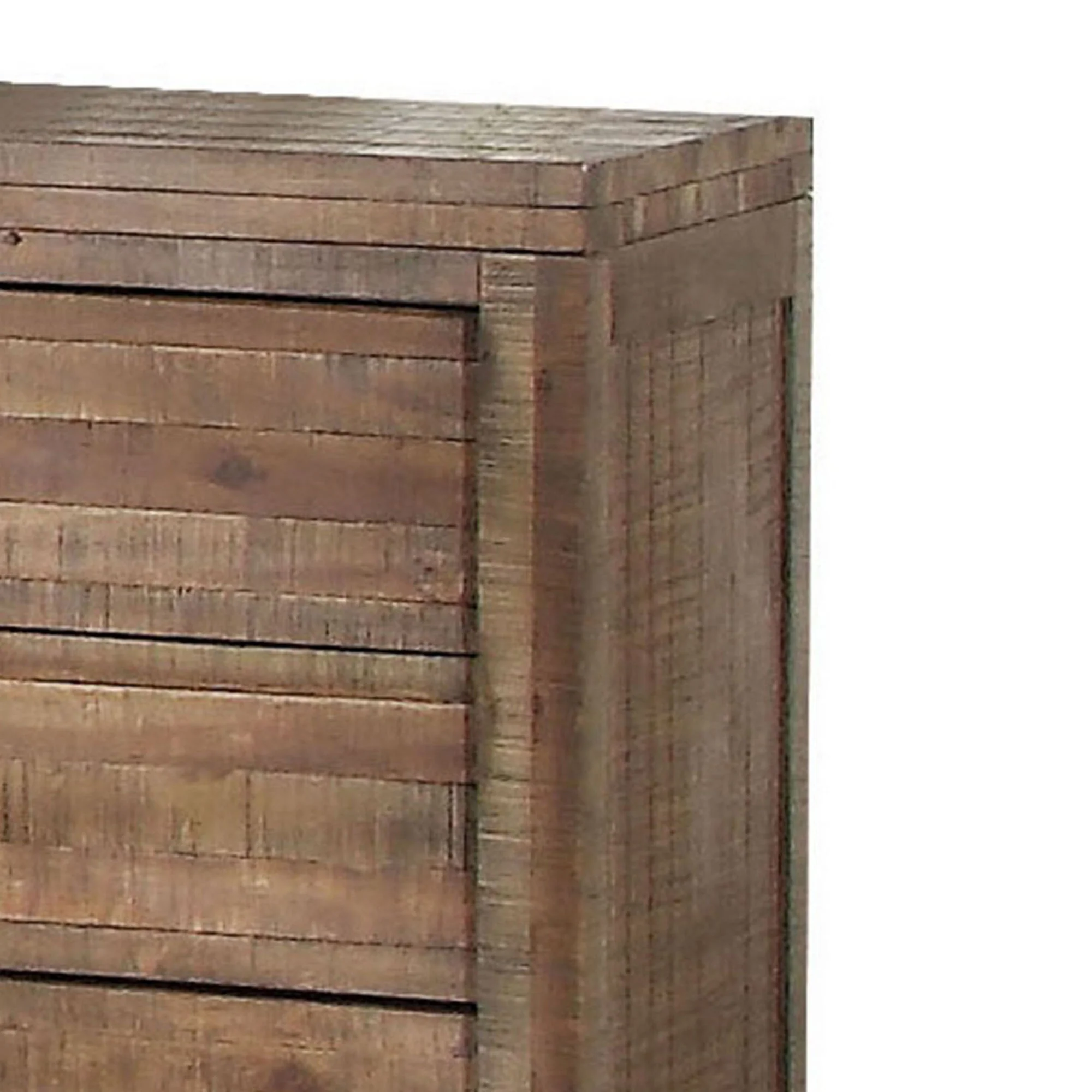 Modern Style 3 Drawers Wood Nightstand By Andria, Brown By Benzara - Image 5