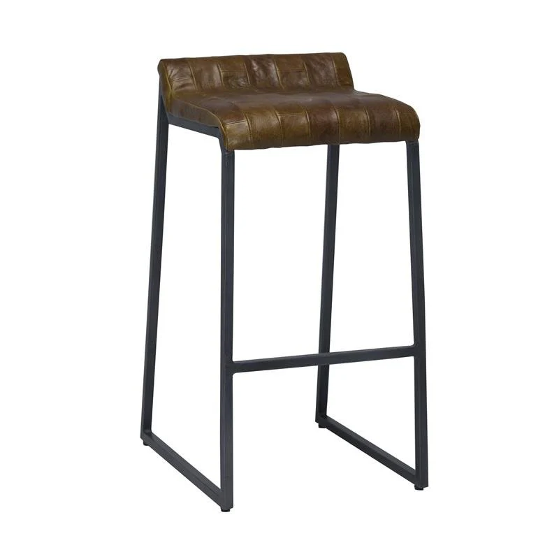 Modern Swatches Brown Leather Counter Stool By Homeroots - Image 2
