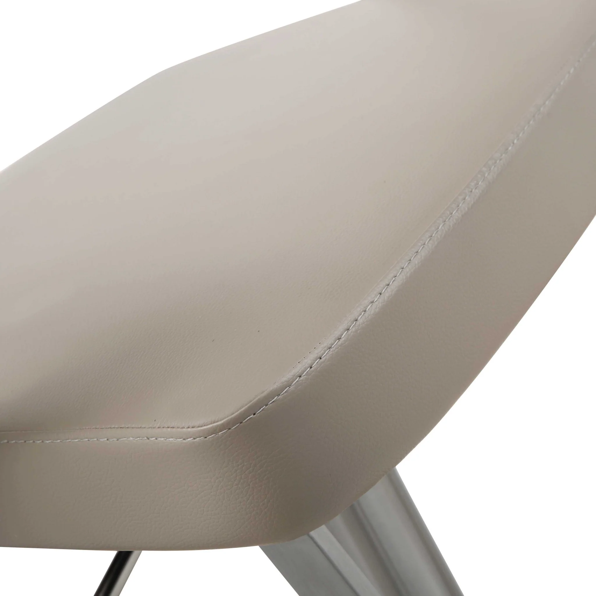 Modern Taupe Faux Leather Adjustable Barstool with Arms By Homeroots - Image 5