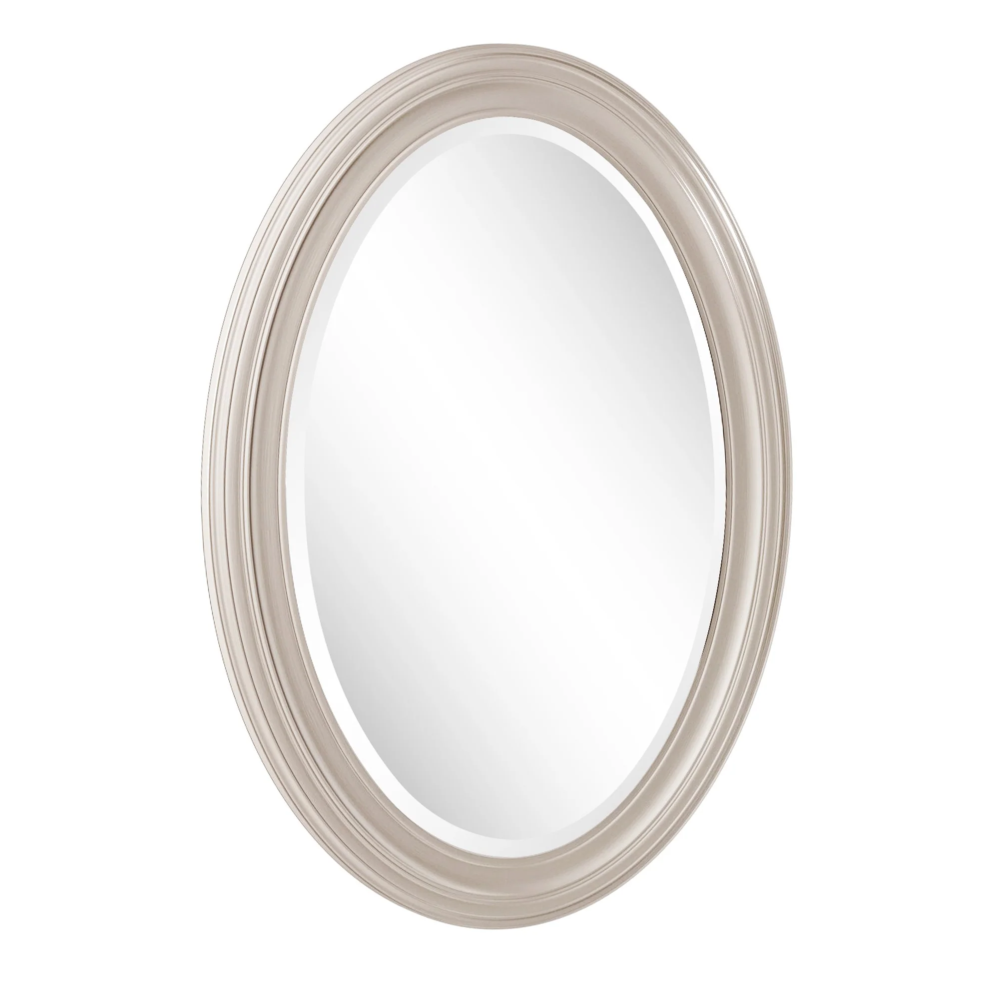 Modern Wall Mirror with Silver Leaf Frame By Homeroots - Image 4