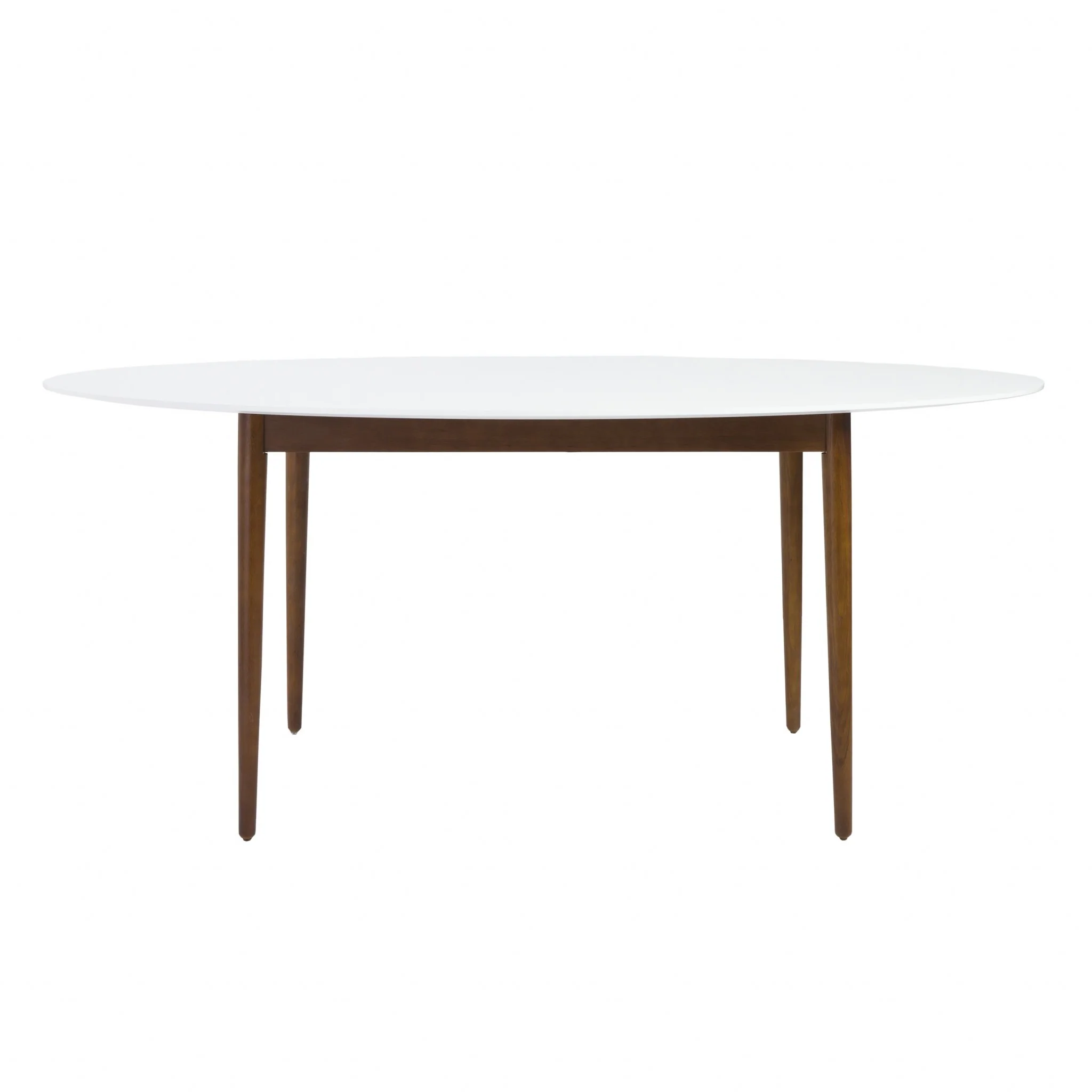 Modern Walnut And White Oval Dining Table By Homeroots - Image 2