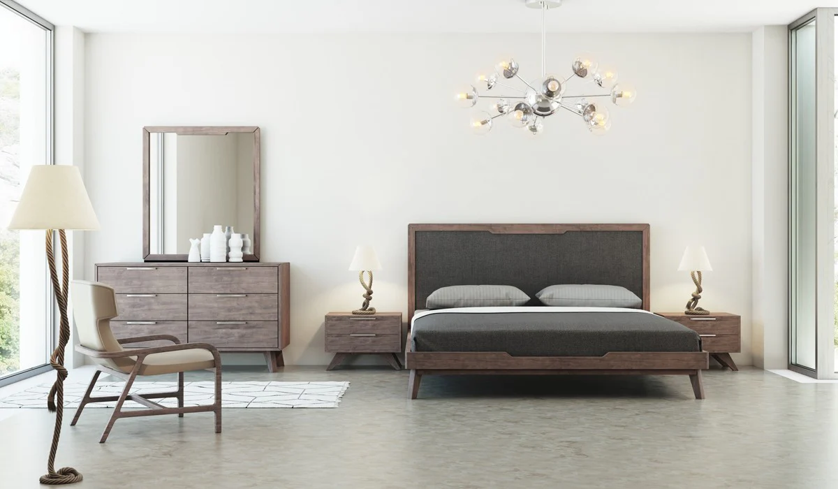Modern Walnut Brown Nightstand With Two Drawers By Homeroots - 473009 - Image 3