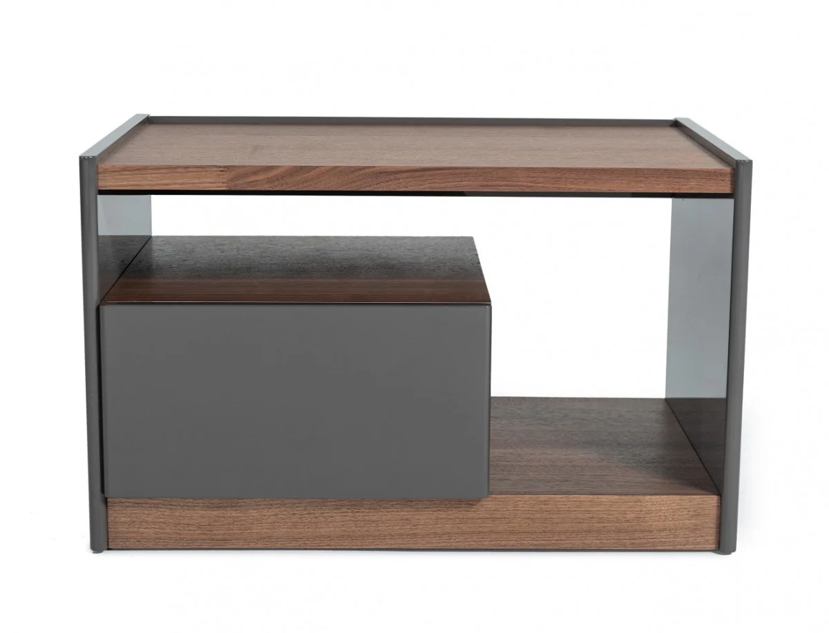 Modern Walnut Nightstand With Drawer Box And Shelf By Homeroots - Image 3