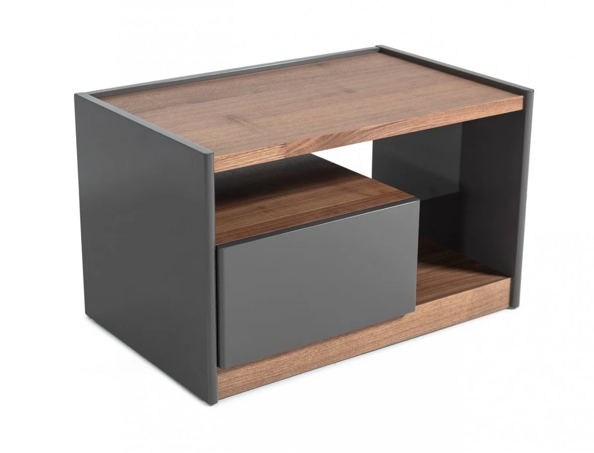 Modern Walnut Nightstand With Drawer Box And Shelf By Homeroots - Image 4