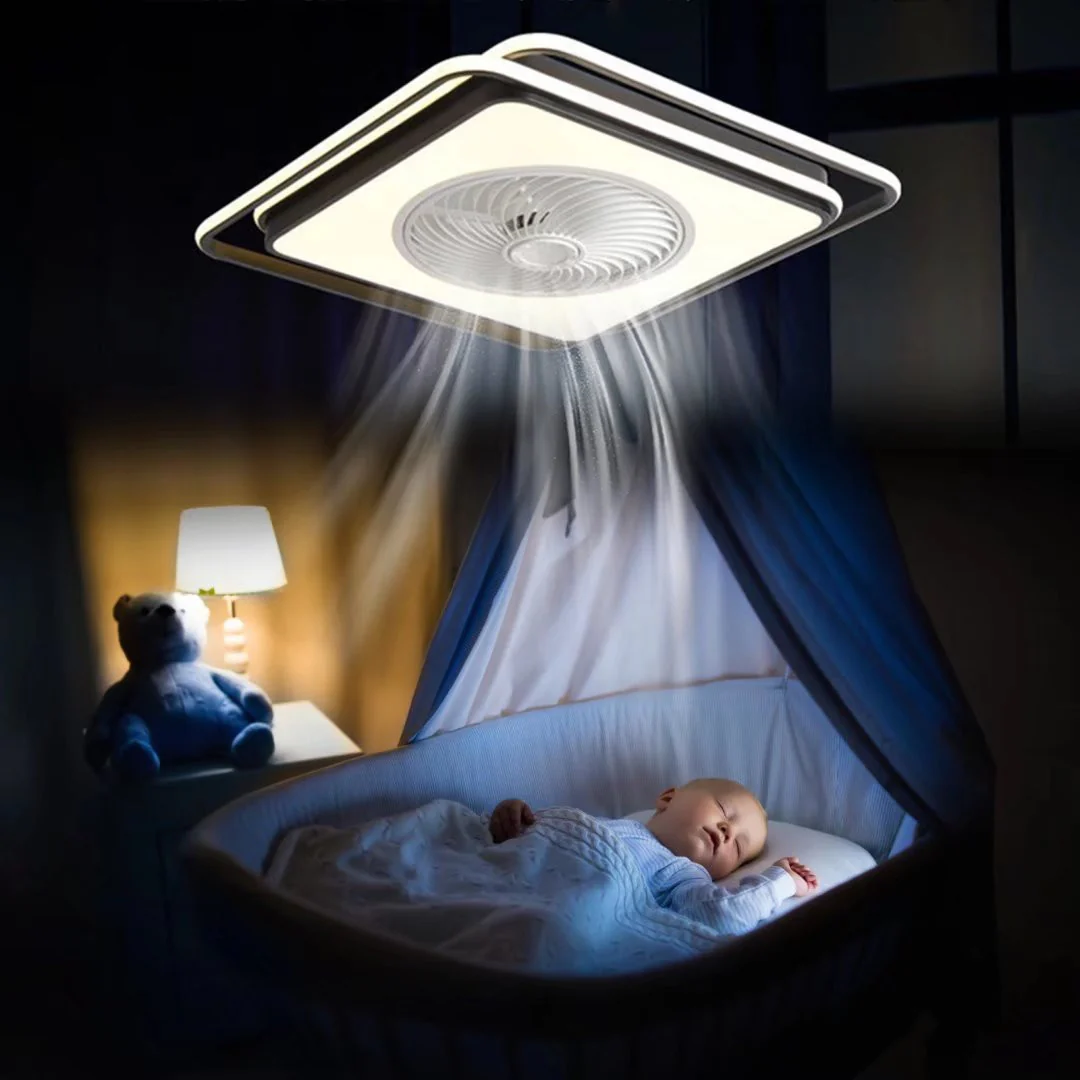 Modern White And Black Ceiling Lamp And Fan By Homeroots - Image 4