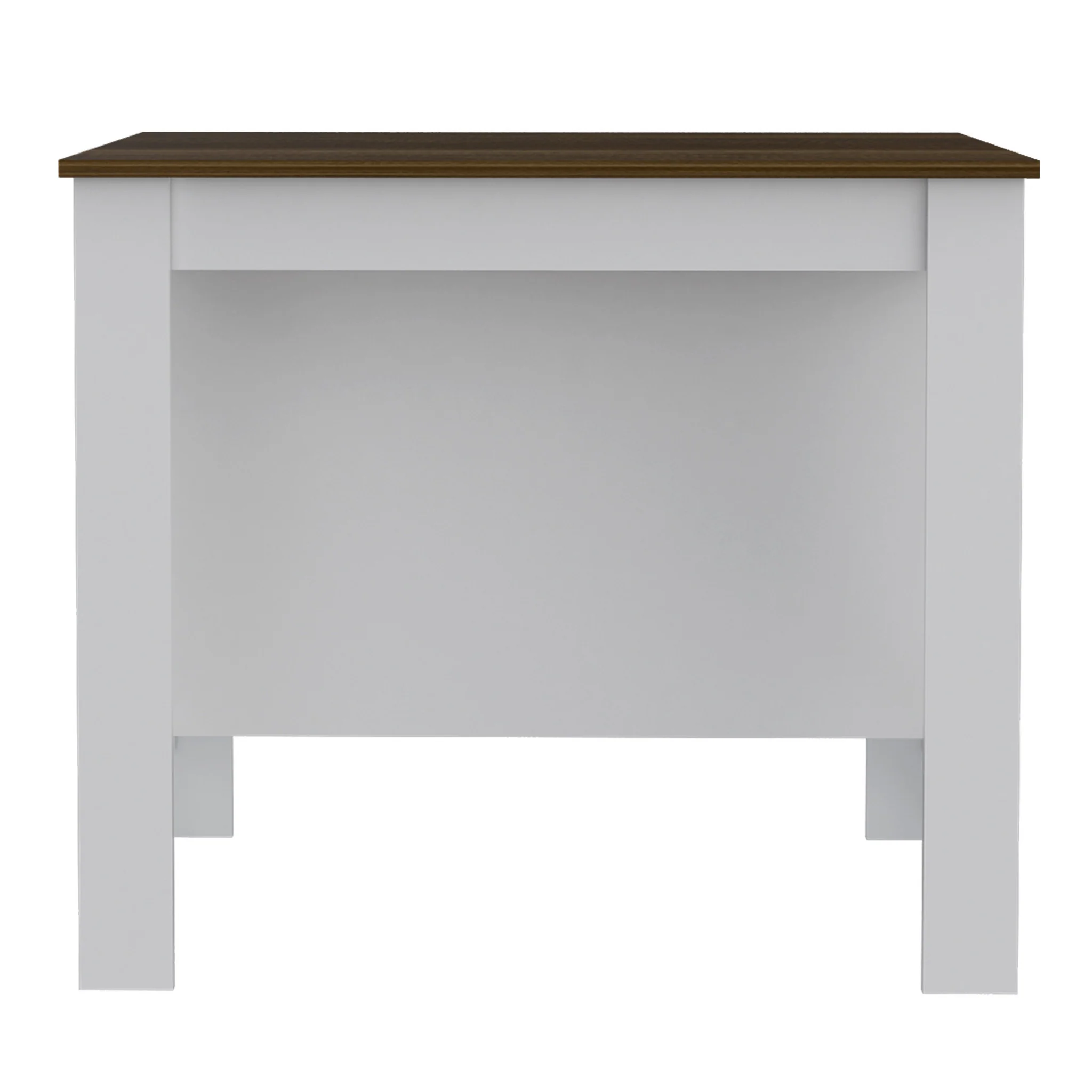 Modern White and Caramel Kitchen Island By Homeroots - Image 3