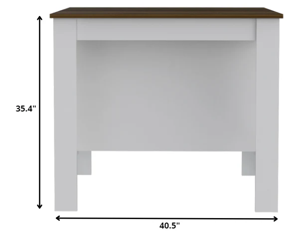 Modern White and Caramel Kitchen Island By Homeroots - Image 5