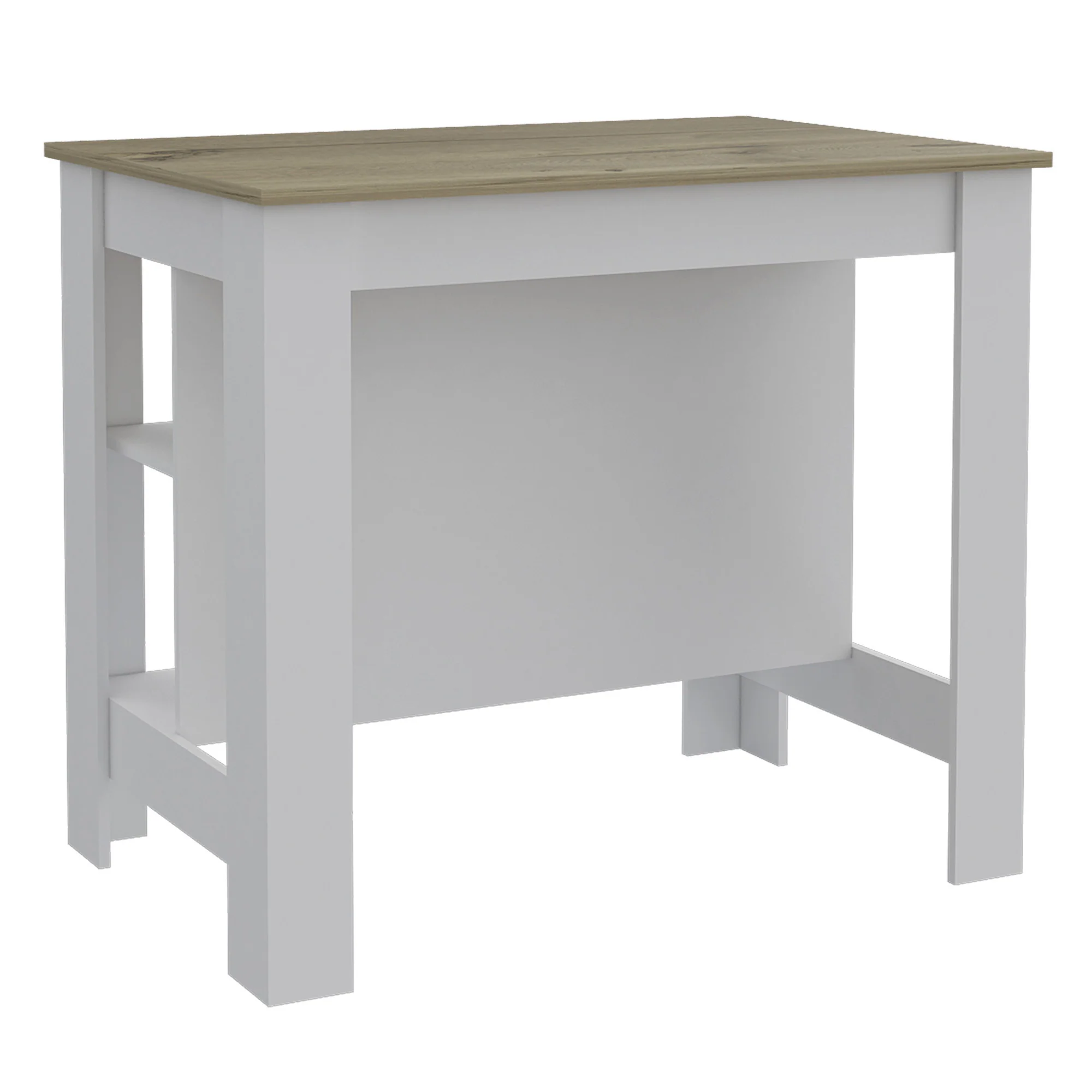 Modern White and Light Oak Kitchen Island By Homeroots - Image 4