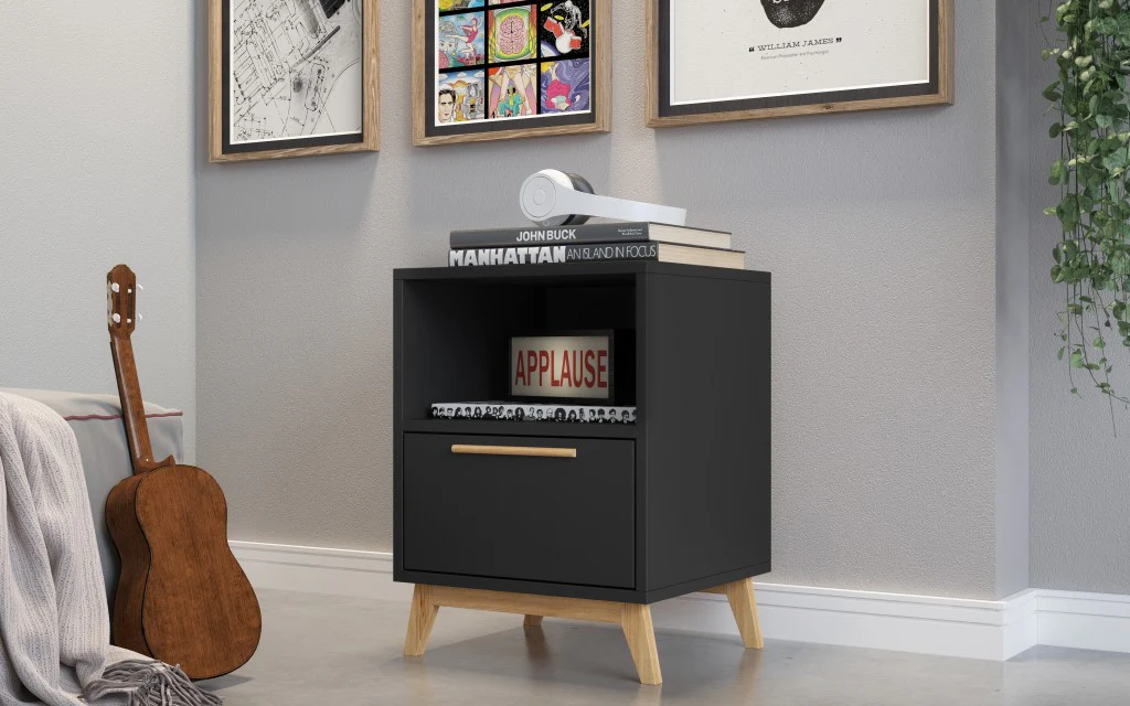 Modern White And Natural Flair Night Stand By Homeroots - Image 10