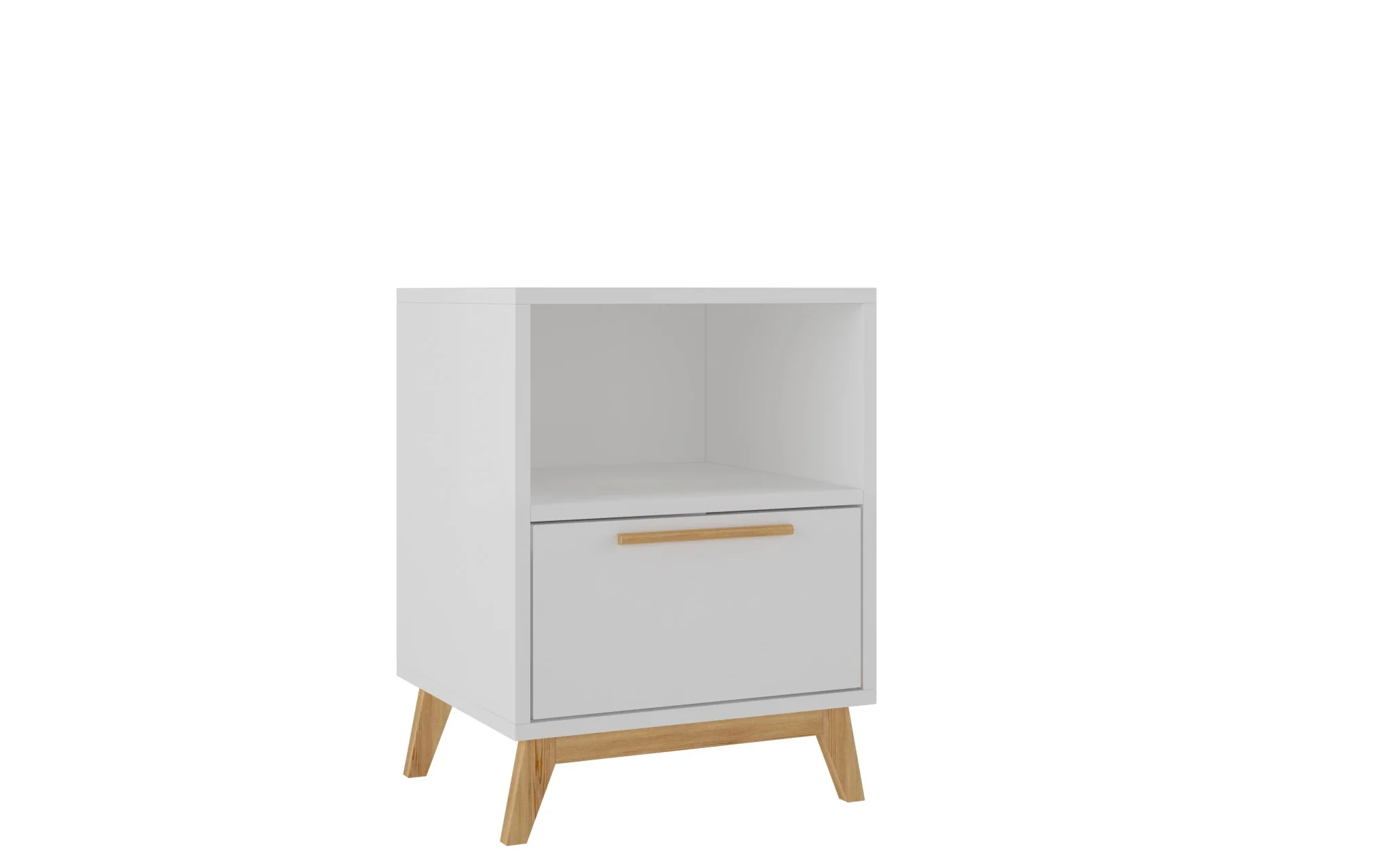 Modern White And Natural Flair Night Stand By Homeroots - Image 2