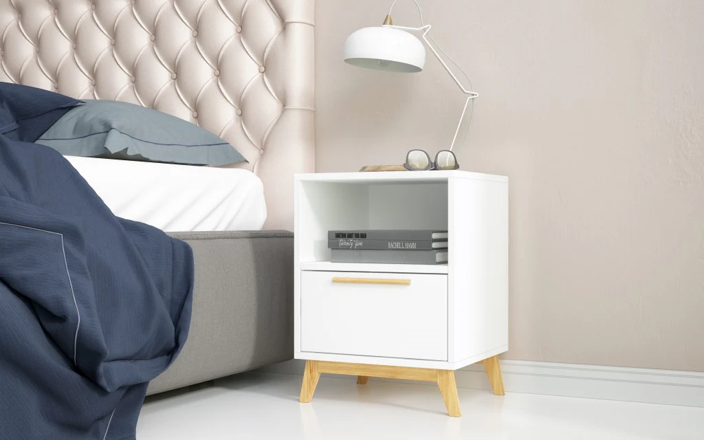 Modern White And Natural Flair Night Stand By Homeroots - Image 4