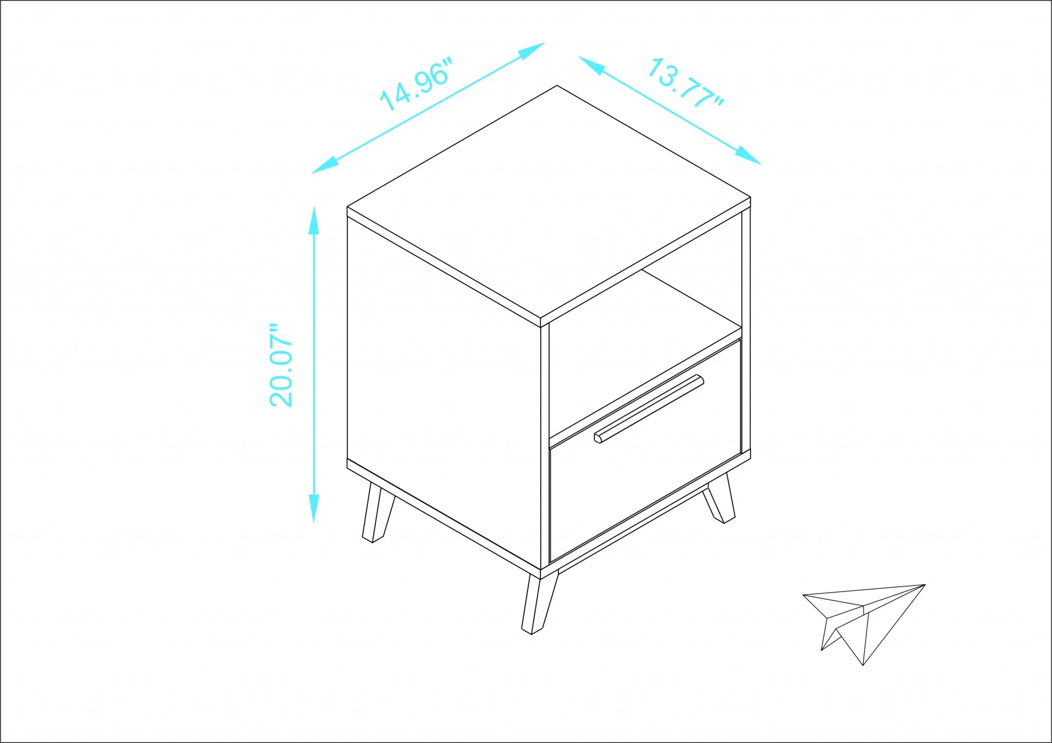 Modern White And Natural Flair Night Stand By Homeroots - Image 6