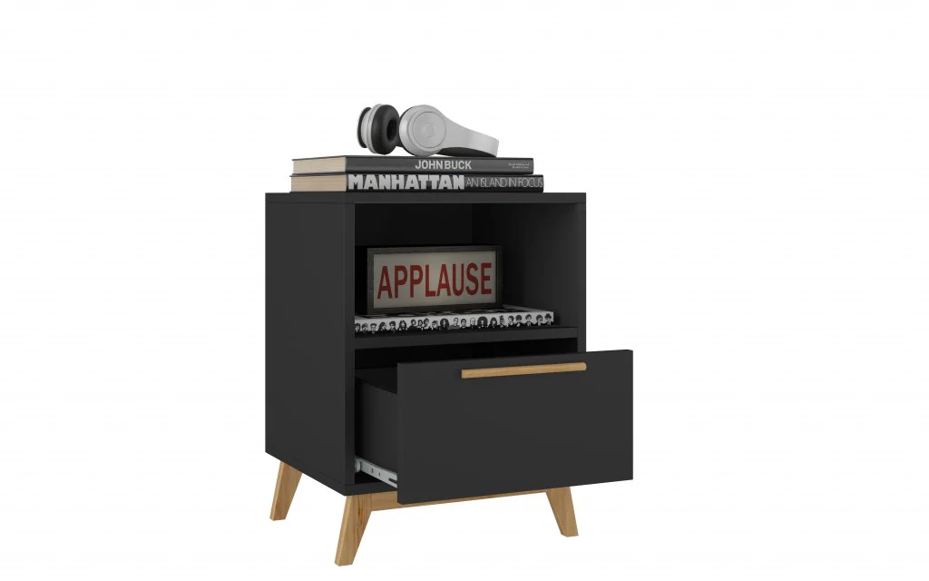 Modern White And Natural Flair Night Stand By Homeroots - Image 9