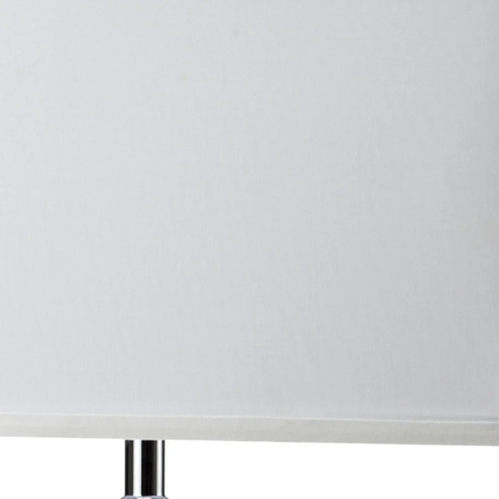 Modern White and Silver Table Lamp with USB By Homeroots - Image 5