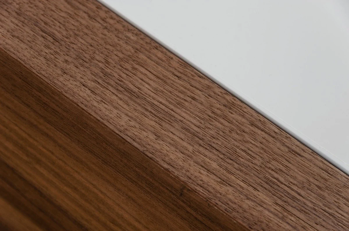 Modern White and Walnut Square Coffee Table with Storage By Homeroots - Image 4