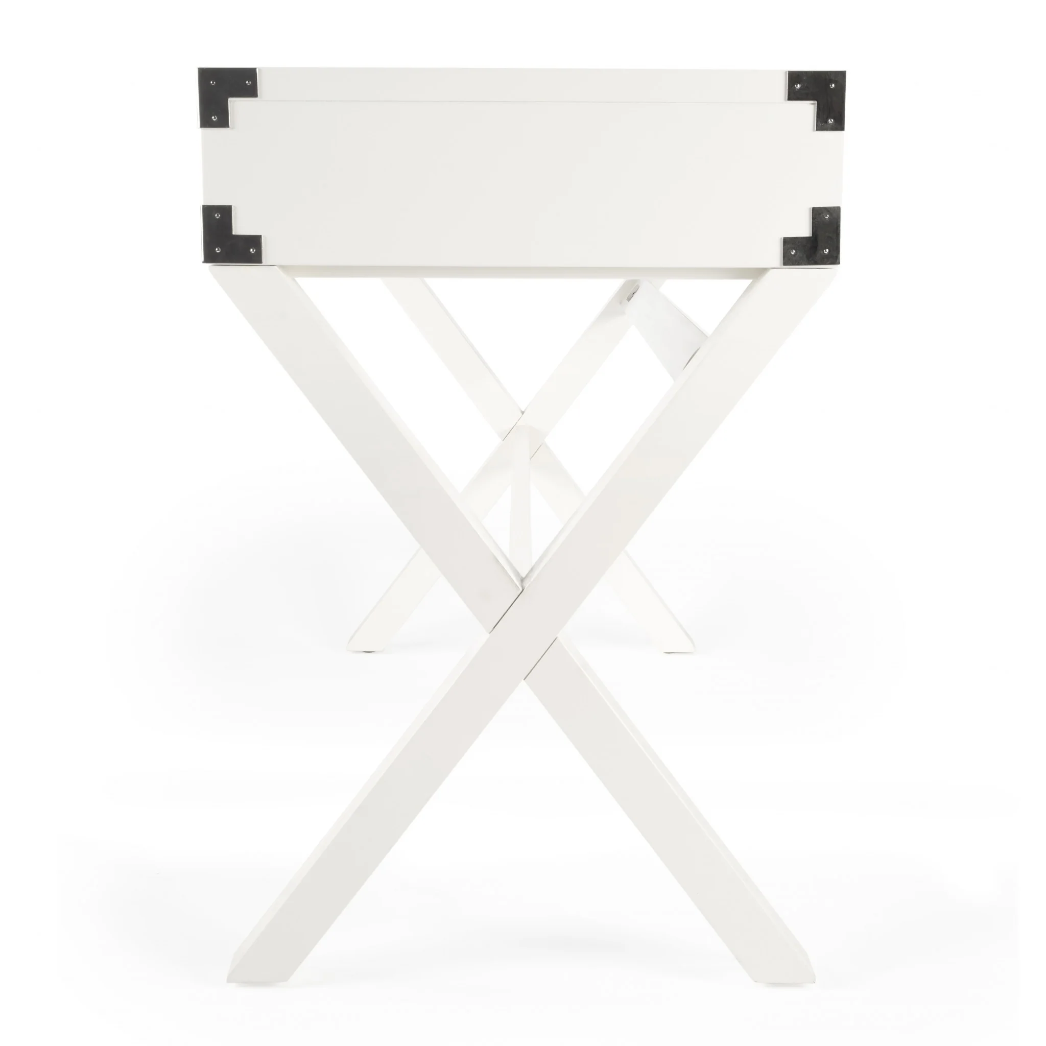 Modern White Campaign Style Desk By Homeroots - Image 5