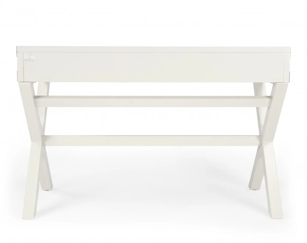 Modern White Campaign Style Desk By Homeroots - Image 6