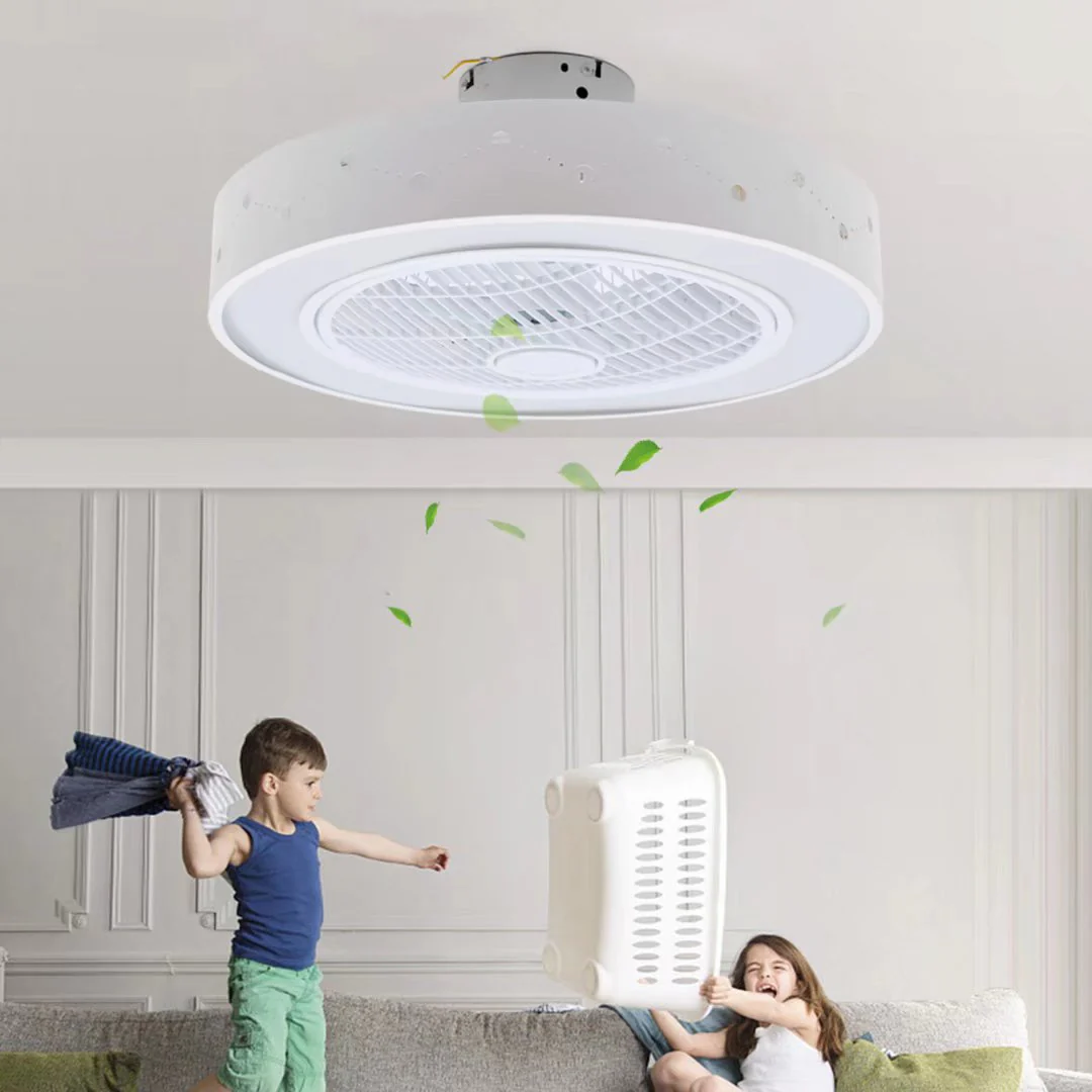 Modern White Ceiling Fan and Light By Homeroots - Image 2