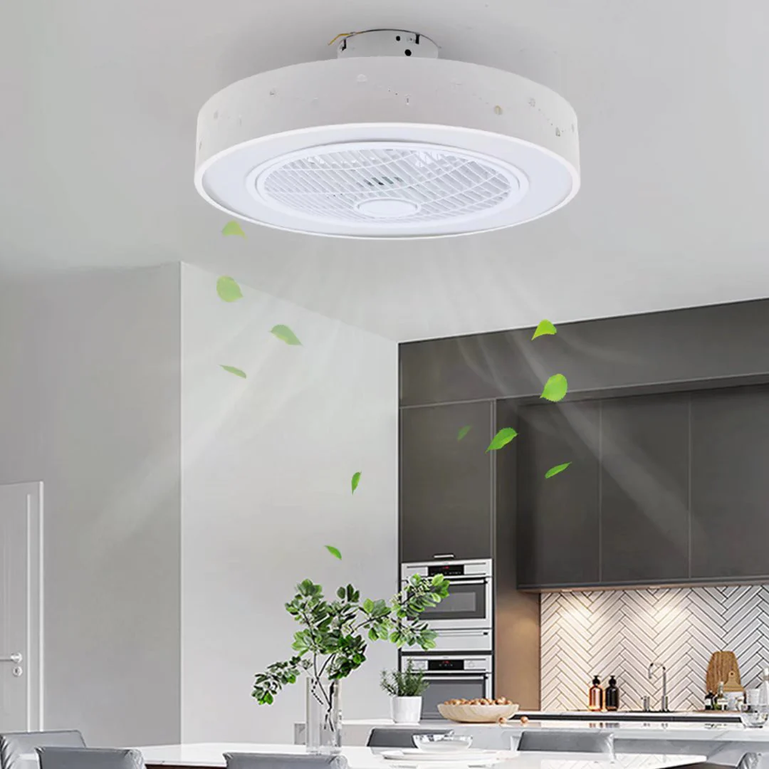 Modern White Ceiling Fan and Light By Homeroots - Image 3