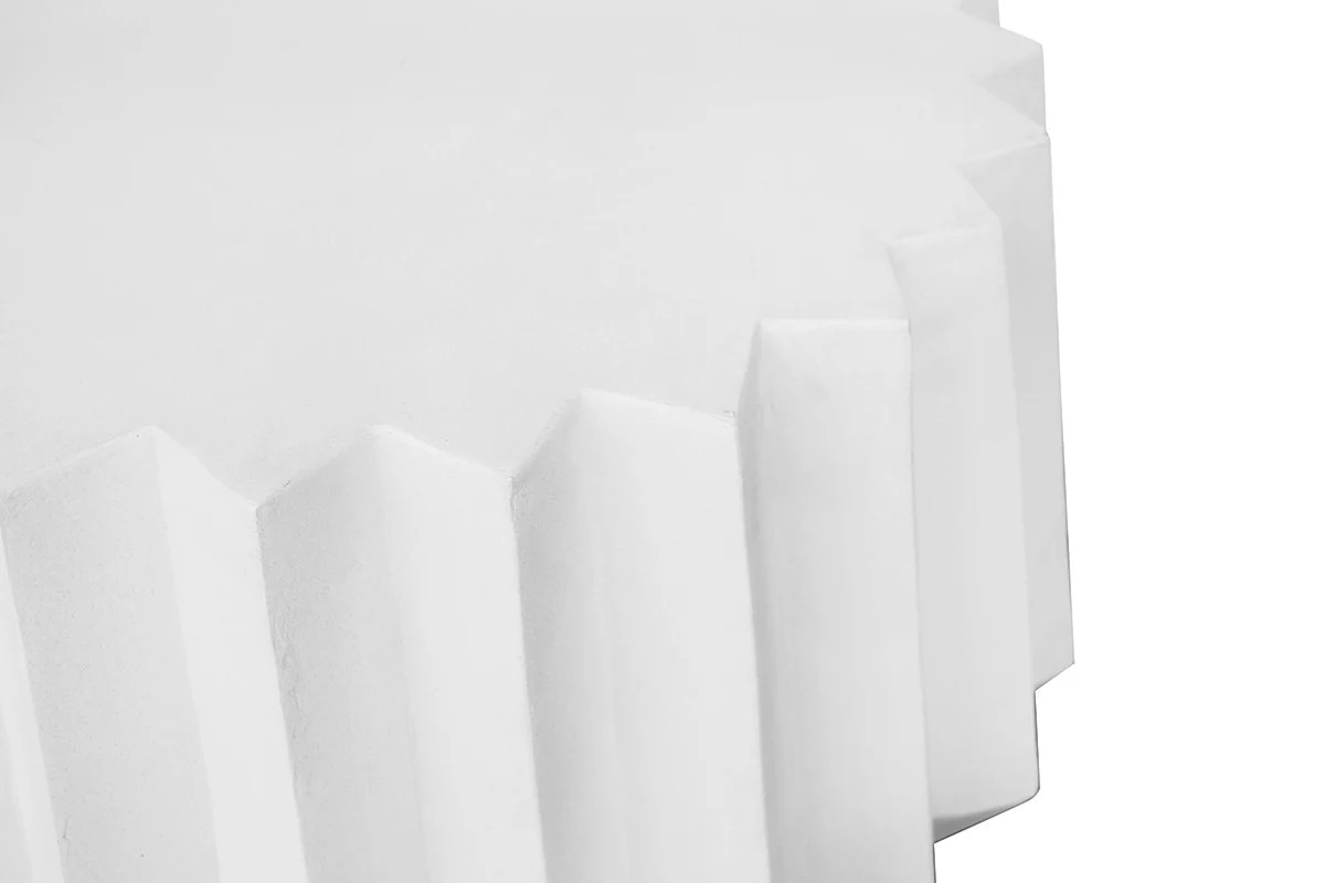 Modern White Concrete Abstract Coffee Table By Homeroots - Image 4