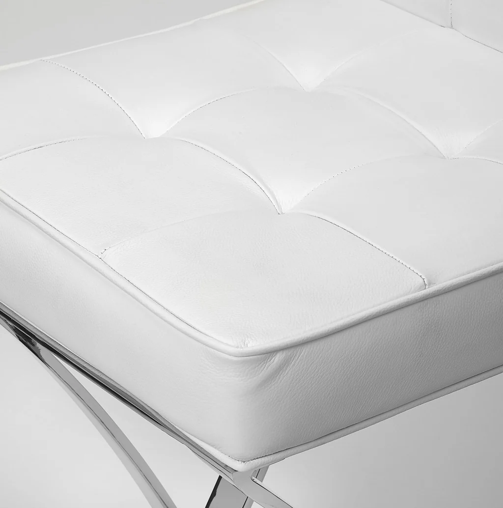 Modern White Faux Leather Bar Stool By Homeroots - Image 5
