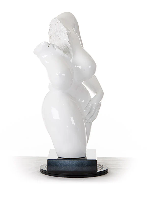 Modern White Feminine Sculpture By Homeroots - Image 5